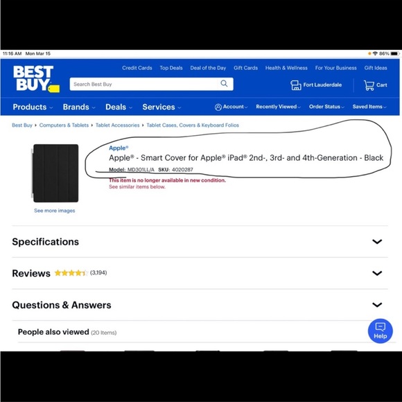 Apple - Leather iPad Smart Cover - Genuine Leather - Picture 4 of 4